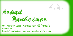 arpad manheimer business card